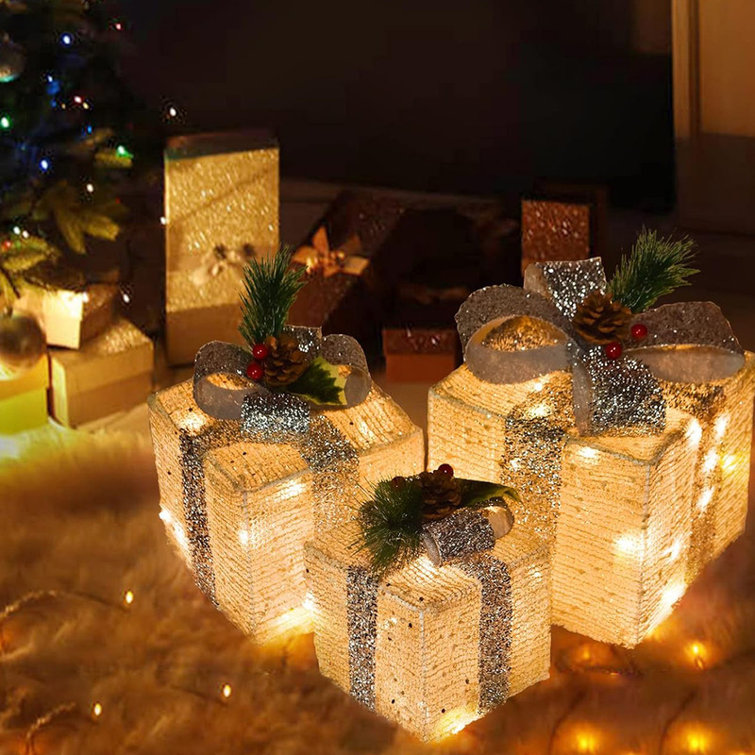 The Holiday Aisle® Set of 3 Christmas Lighted Gift Boxes Decorations Indoor Wayfair Canada